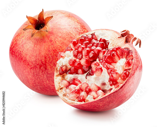 pomegranates isolated on a white background. Clipping path