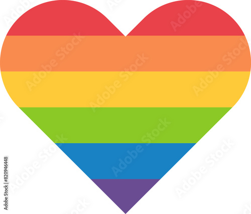Pride month symbol.Unconditional love icon.Colorful heart vector.