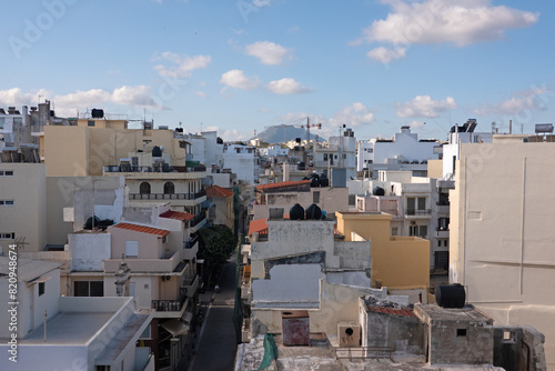 Chaotic city in Greece, lack of city planning, unattractive view