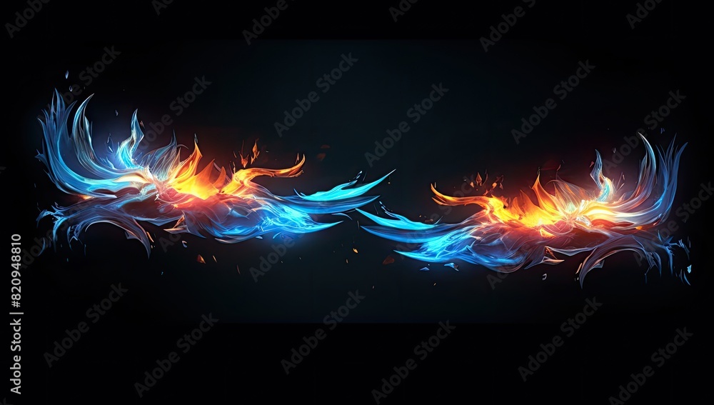 Fototapeta premium Energetic Blue Flames in Motion