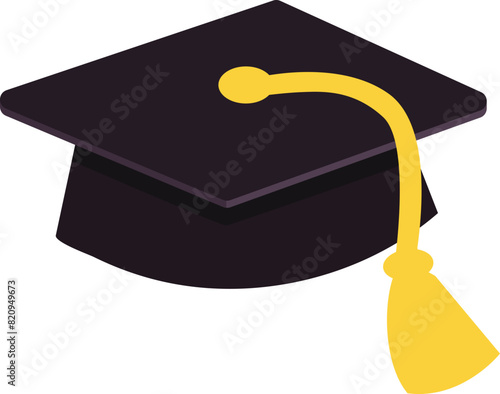 Graduation cap hat mortarboard, school bachelor master degree concept.