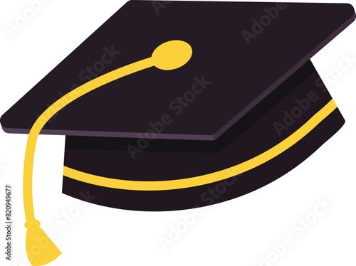 Graduation cap hat mortarboard, school bachelor master degree concept.