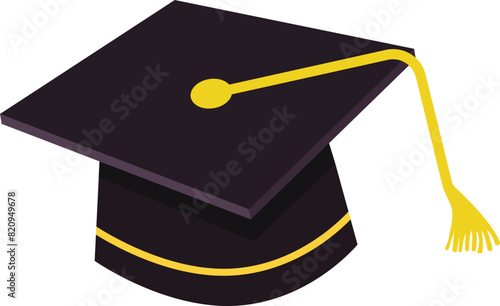 Graduation cap hat mortarboard, school bachelor master degree concept.