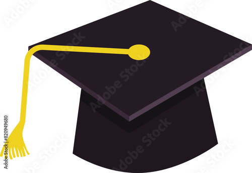 Graduation cap hat mortarboard, school bachelor master degree concept.