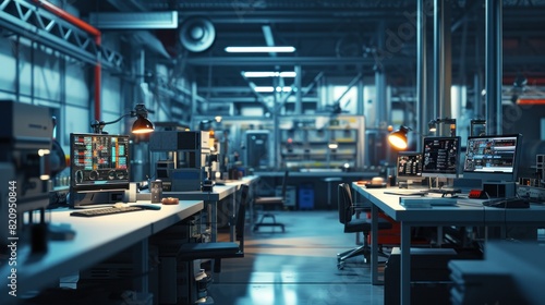 Workspace in an manufacturing company and equipment
