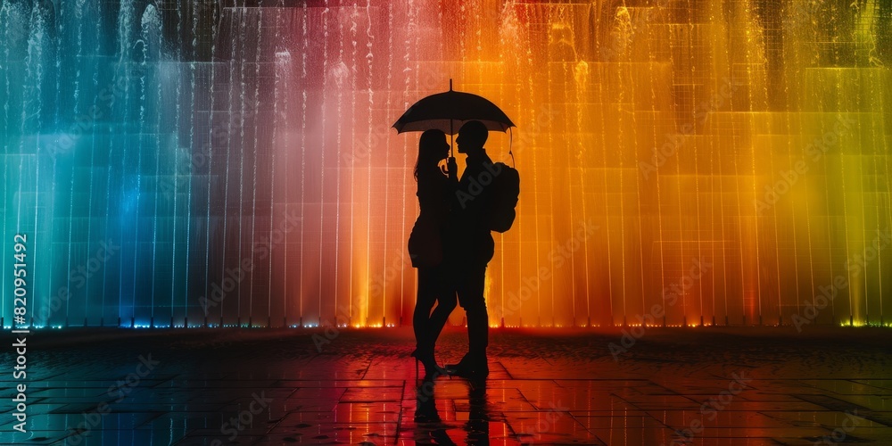 Silhouette of a woman dancing in a red dress at a night club Silhouette of a woman dancing in a red dress at a night club