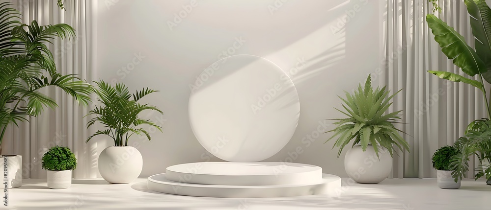 Elegant 3D Podium Display with Minimalist Design and Luxury Lighting Background Elegant 3D Podium Display with Minimalist Design and Luxury Lighting Background
