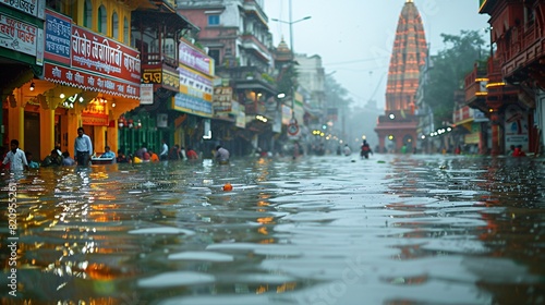 Streets in india flooded with water. #820955261