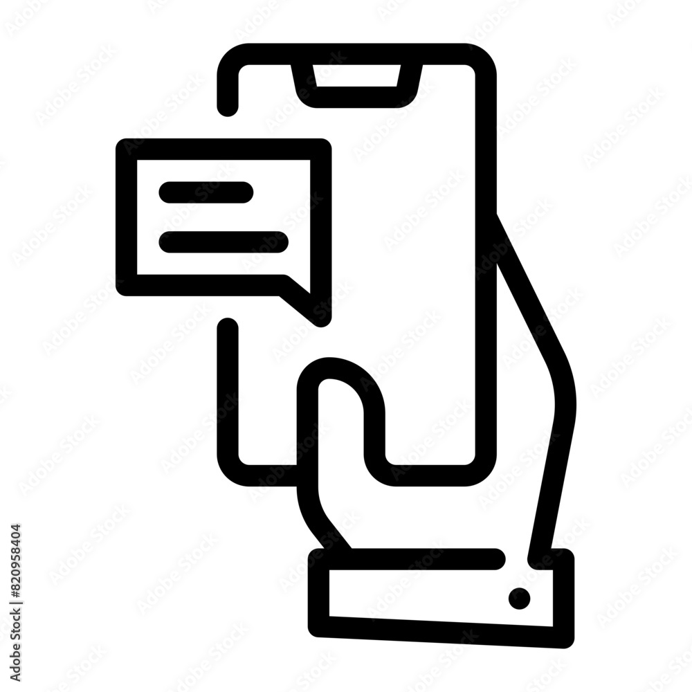 mobile phone line icon mobile phone line icon