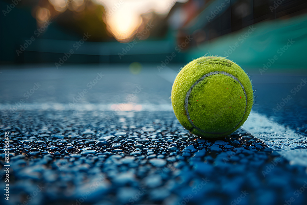 Tennis Ball on the Tennis Court Line,
Tennis ball image HD 4K wallpaper Stock Photographic Image
