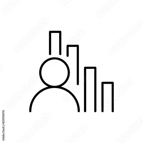 Employee statistic outline icons, minimalist vector illustration ,simple transparent graphic element .Isolated on white background