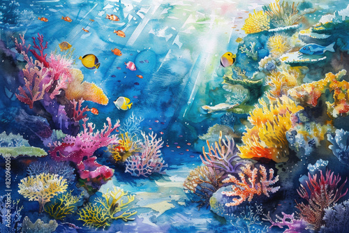 Underwater scene of coral life © Veniamin Kraskov