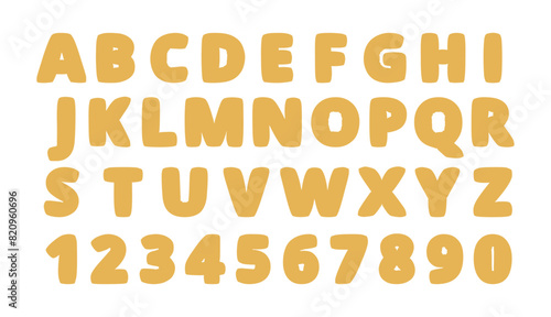 Foto Golden matte typeface, isolated realistic bubble balloon fonts