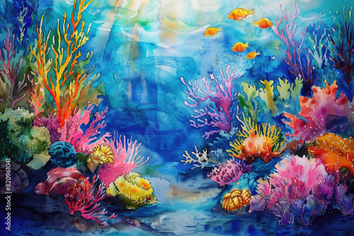 Underwater scene of coral life