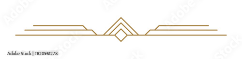 Art deco vector line text divider. Holiday border horizontal line shape icon for decorative business element, greeting card, invitation. design illustration