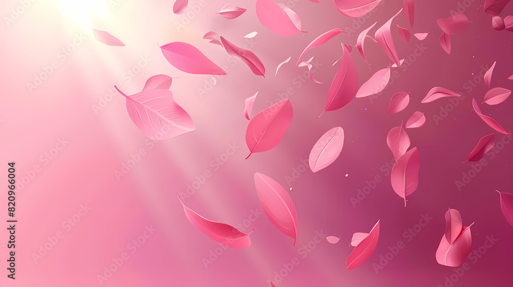 Flying leaves effect with mild sunbeam in 3d illustration vector Flying leaves effect with mild sunbeam in 3d illustration vector