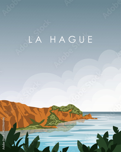 La Hague travel poster