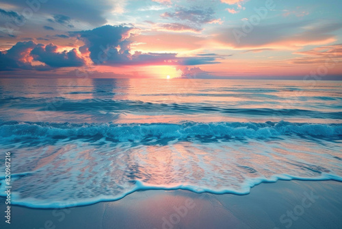 Calm sea with sunset colors