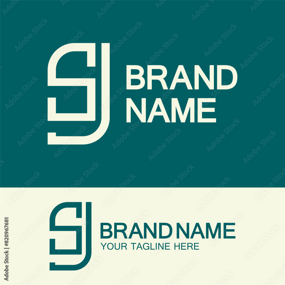 Fototapeta premium Creative letter SJ or JS monogram simple logo design.