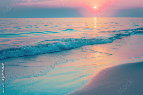 Calm sea with sunset colors