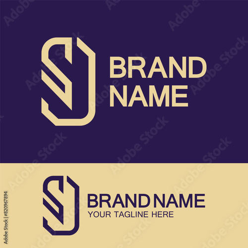 Creative letter SJ or JS monogram  simple logo design.