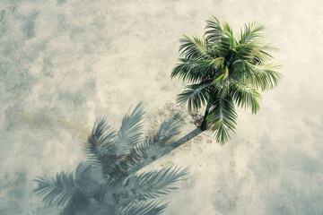 Wandcirkels Palmboom Tropische palmboom met groene bladeren  © fadi