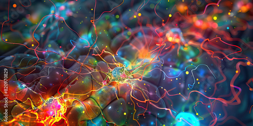 The Neural Network: A Vibrant Depiction of the Brain's Information Superhighway © Lila Patel