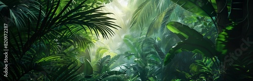 green jungle with sunlight