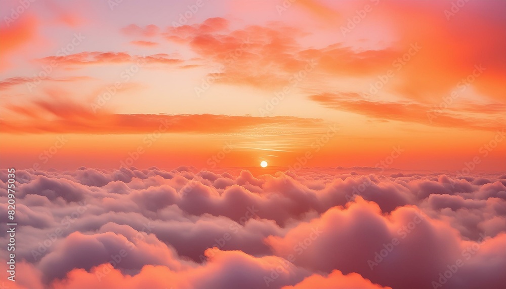 A smooth gradient of warm orange and pink hues blending into a serene sky, with subtle hear A smooth gradient of warm orange and pink hues blending into a serene sky, with subtle hear
