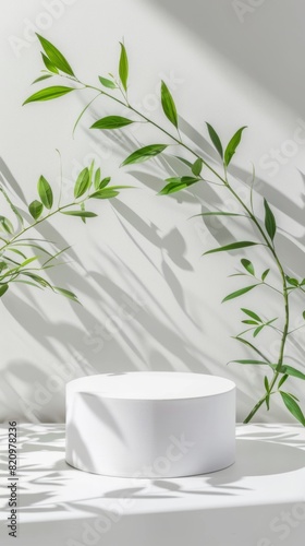 A white vase filled with flowers sits elegantly on a table next to a vibrant green plant