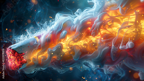 World No Tobacco Day Abstract Illustration,
BACKGROUND WITH FIRE AND WATER
 photo