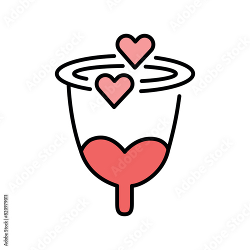 Menstrual cup line black icon. Sign for web page, mobile app, button, logo. Vector isolated button.