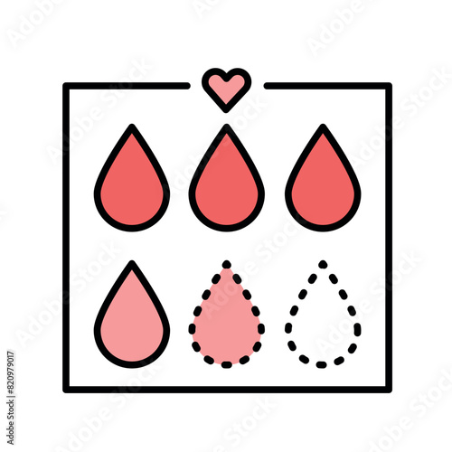 Menstrual drops line black icon. Sign for web page, mobile app, button, logo. Vector isolated button.