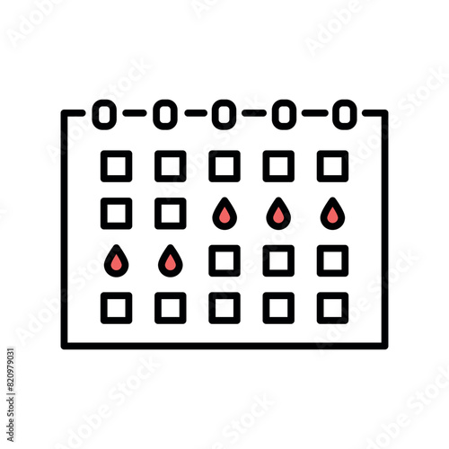 Menstrual calendar line black icon. Sign for web page, mobile app, button, logo. Vector isolated button.