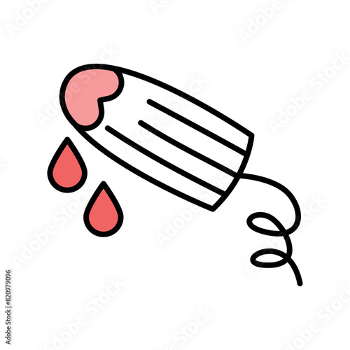 Menstrual tampon line black icon. Sign for web page, mobile app, button, logo. Vector isolated button.