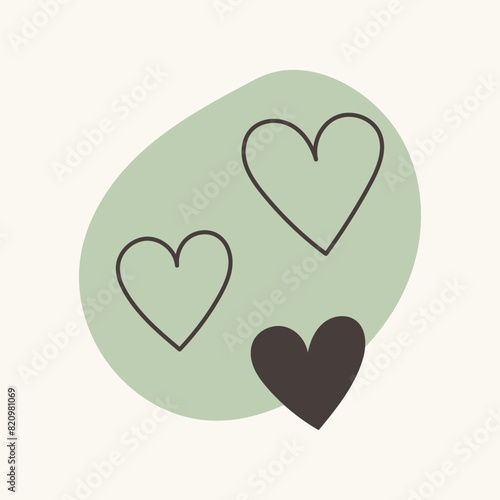 Hand drawn hearts illustration. Perfect for Valentine's day, wedding desigs.