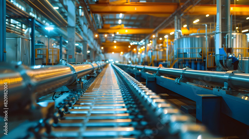 Industrial Production Line in Modern Manufacturing Facility