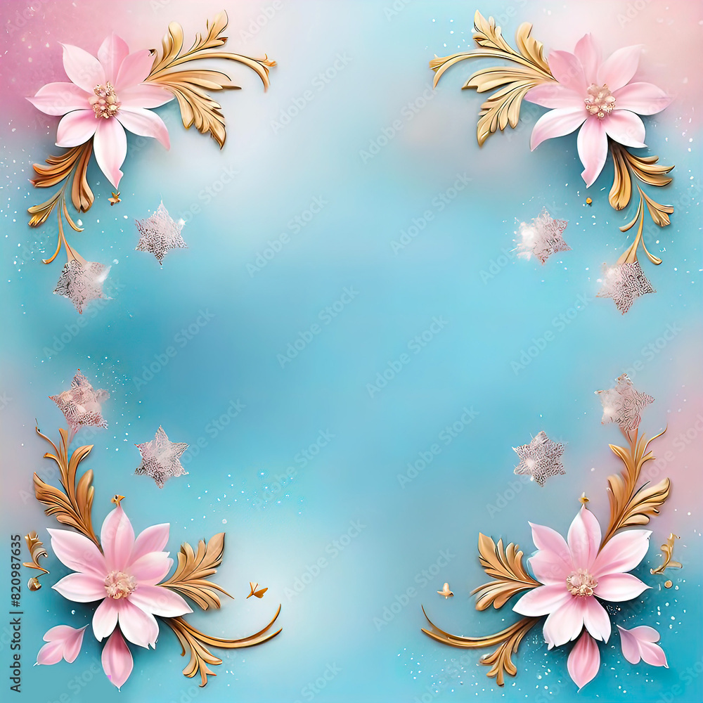 abstract luxury background of floral patterns on a blue background, banner for congratulations, wedding invitation, abstract luxury background of floral patterns on a blue background, banner for congratulations, wedding invitation,