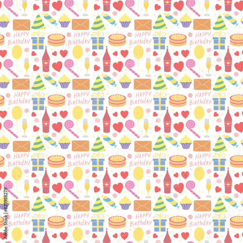 Happy birthday pattern. Seamless birthday background