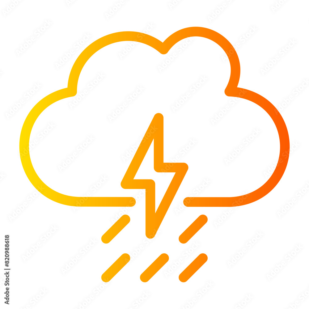 thunder gradient icon thunder gradient icon
