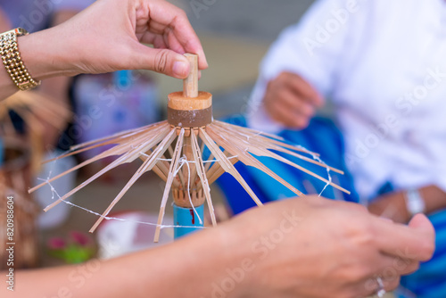 Handmade umbrella of the village Bo Sang, Chiang mai, Thailand. It a famous handicraft and souvenir of Chiang mai