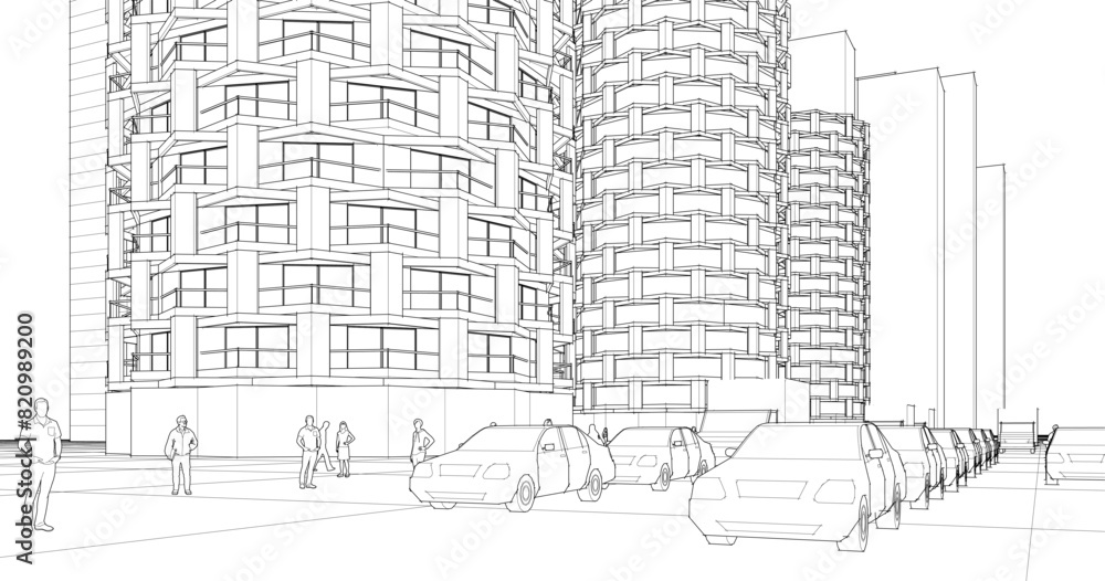 Obraz premium abstract modern architecture city 3d rendering