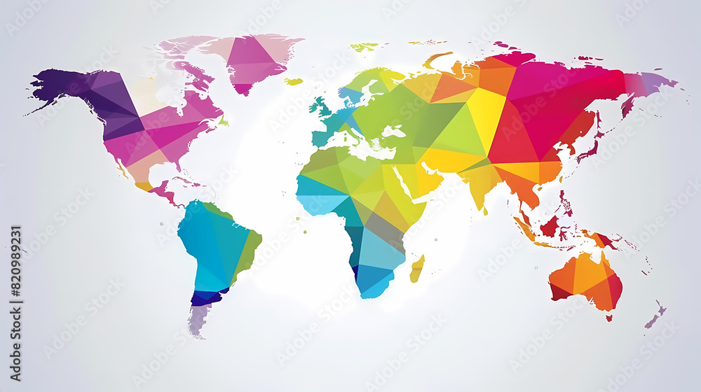 Obraz premium Dotted world map,color world map,Vector design illustration