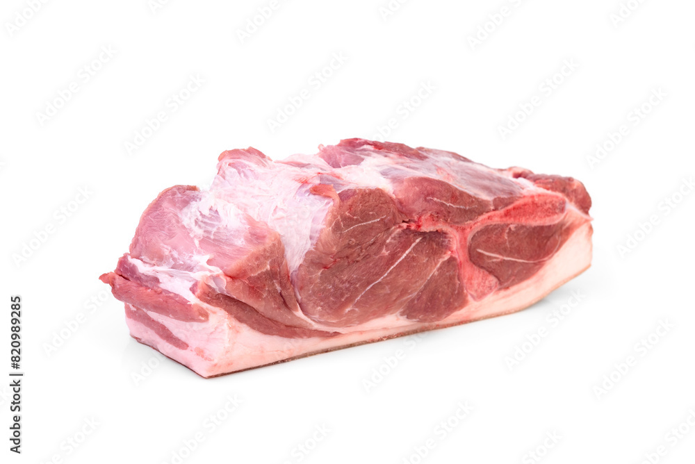 Raw pork shoulder isolated on white background. Raw pork shoulder isolated on white background.