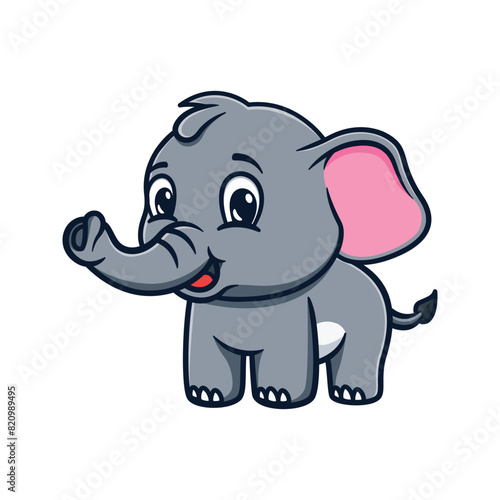 cute and kawaii elephant cartoon illustration design greets