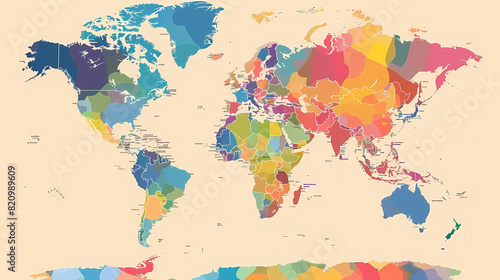 Dotted world map,color world map,Vector design illustration