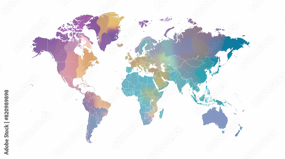 Obraz premium Dotted world map,color world map,Vector design illustration