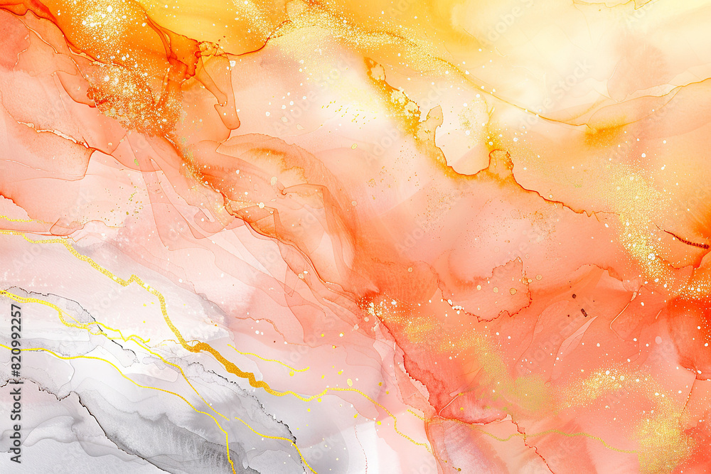 Obraz premium watercolor modern minimalist wash background texture gold marble pigment