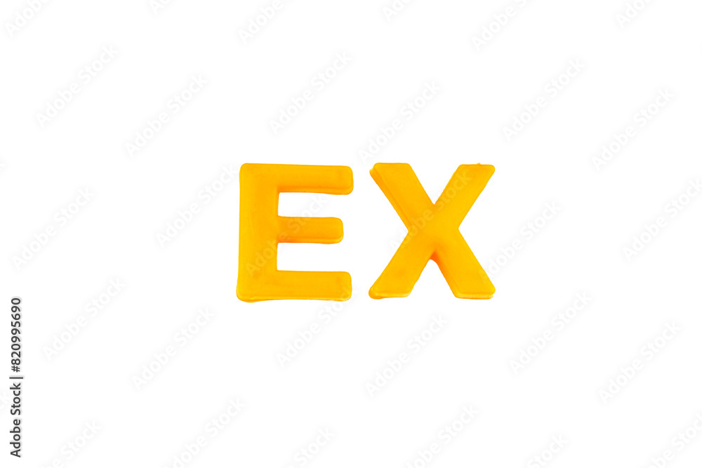 Obraz premium Yellow Letters EX isolate no white background.png