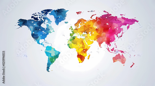 Dotted world map color world map Vector design illustration